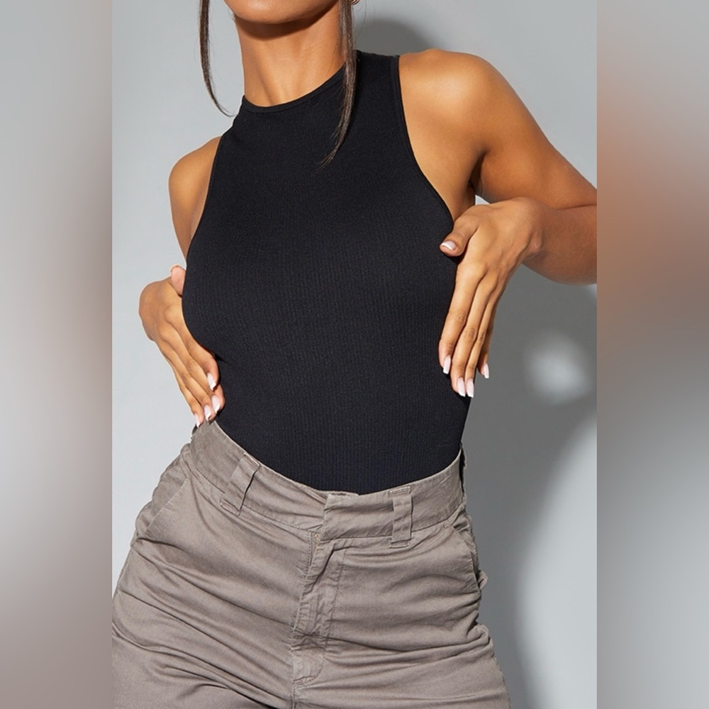 ✨CLEAR OUT SALE✨ PrettyLittleThing Structured Contour Racer Neck Ribbed Bodysuit